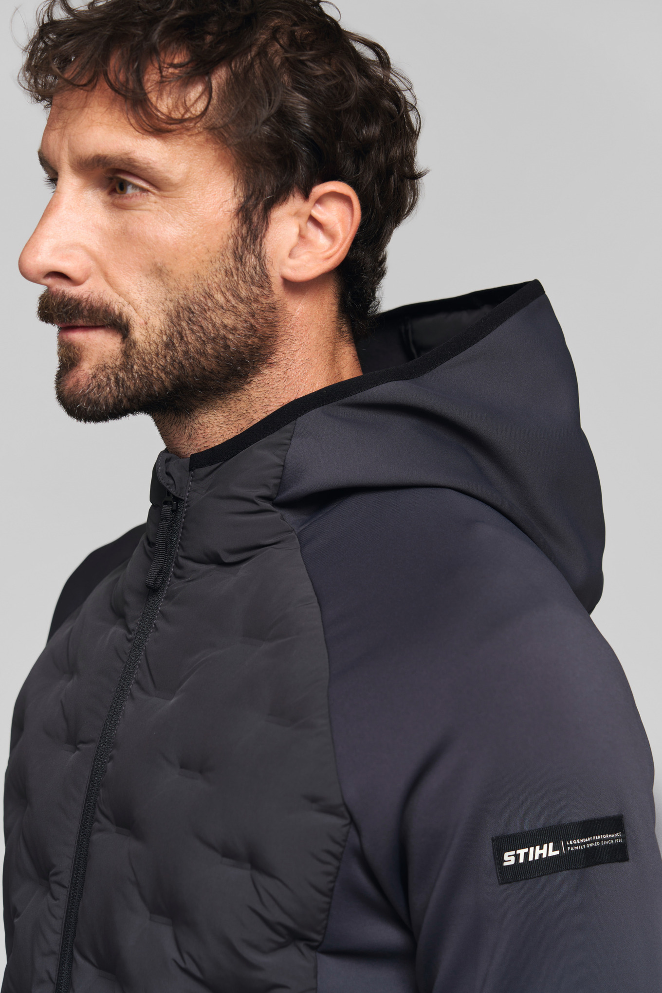 Bunda HYBRID HOOD šedá