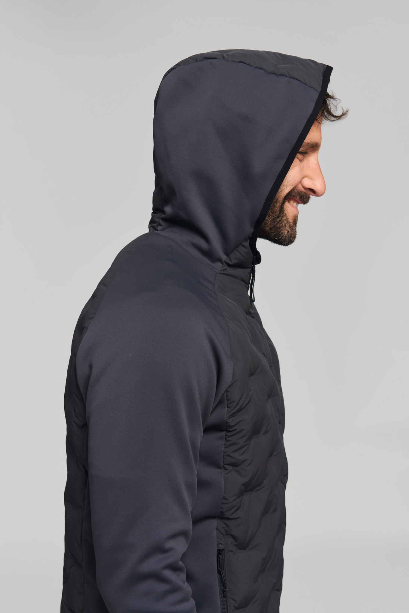 Bunda HYBRID HOOD šedá